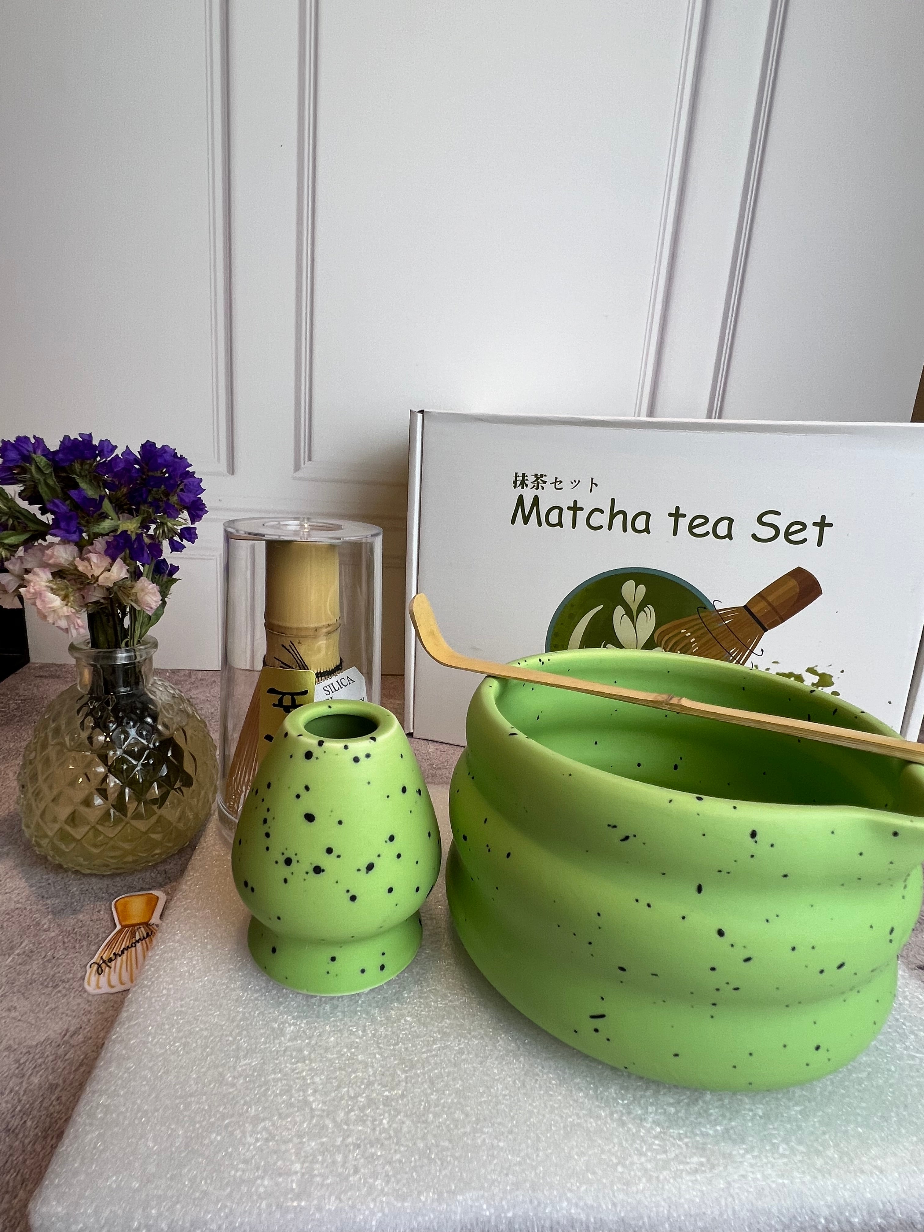 Set Cerámico para Matcha | Azul • Verde • Morado | Ritual Completo Japonés