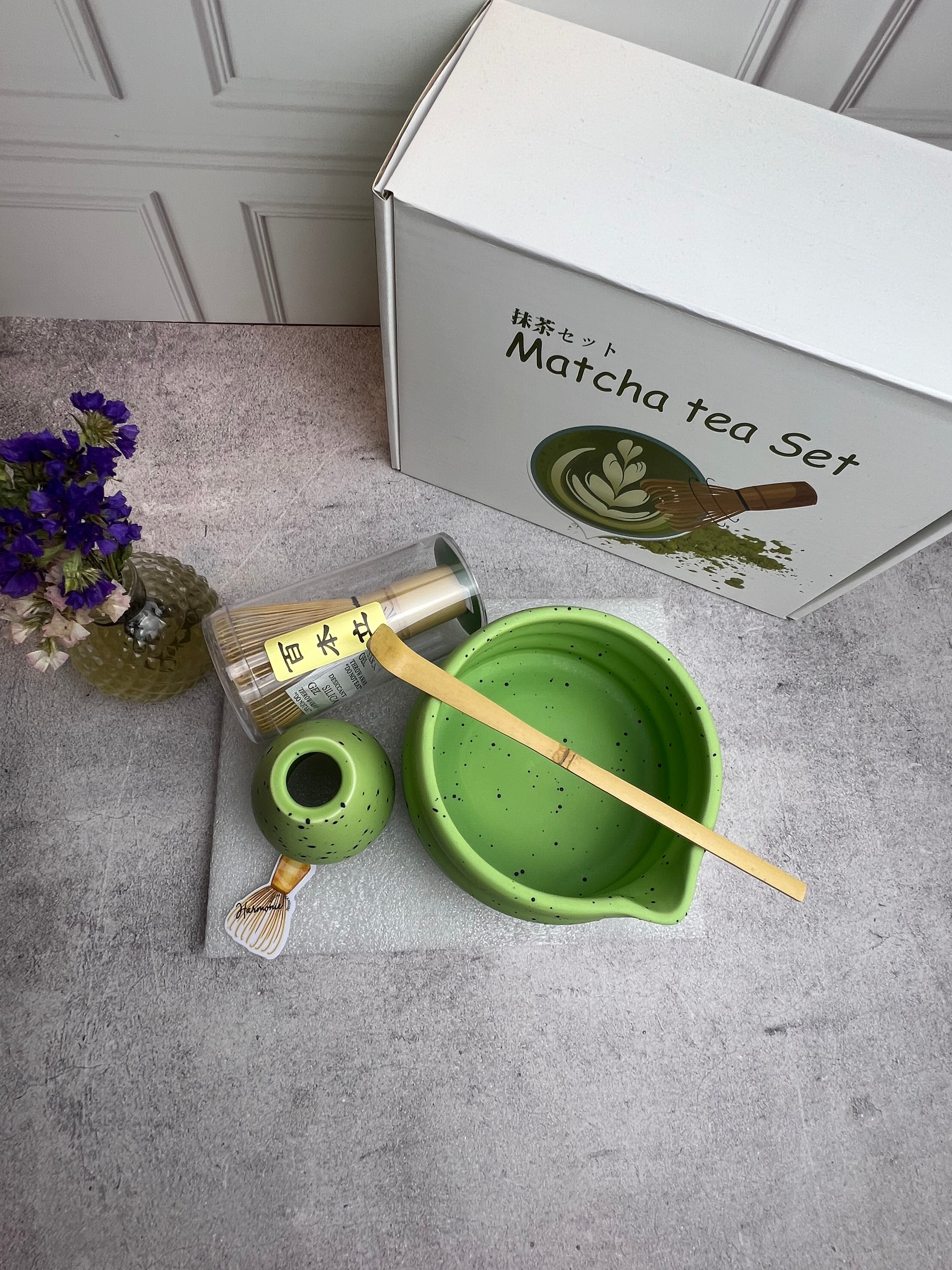 Set Cerámico para Matcha | Azul • Verde • Morado | Ritual Completo Japonés