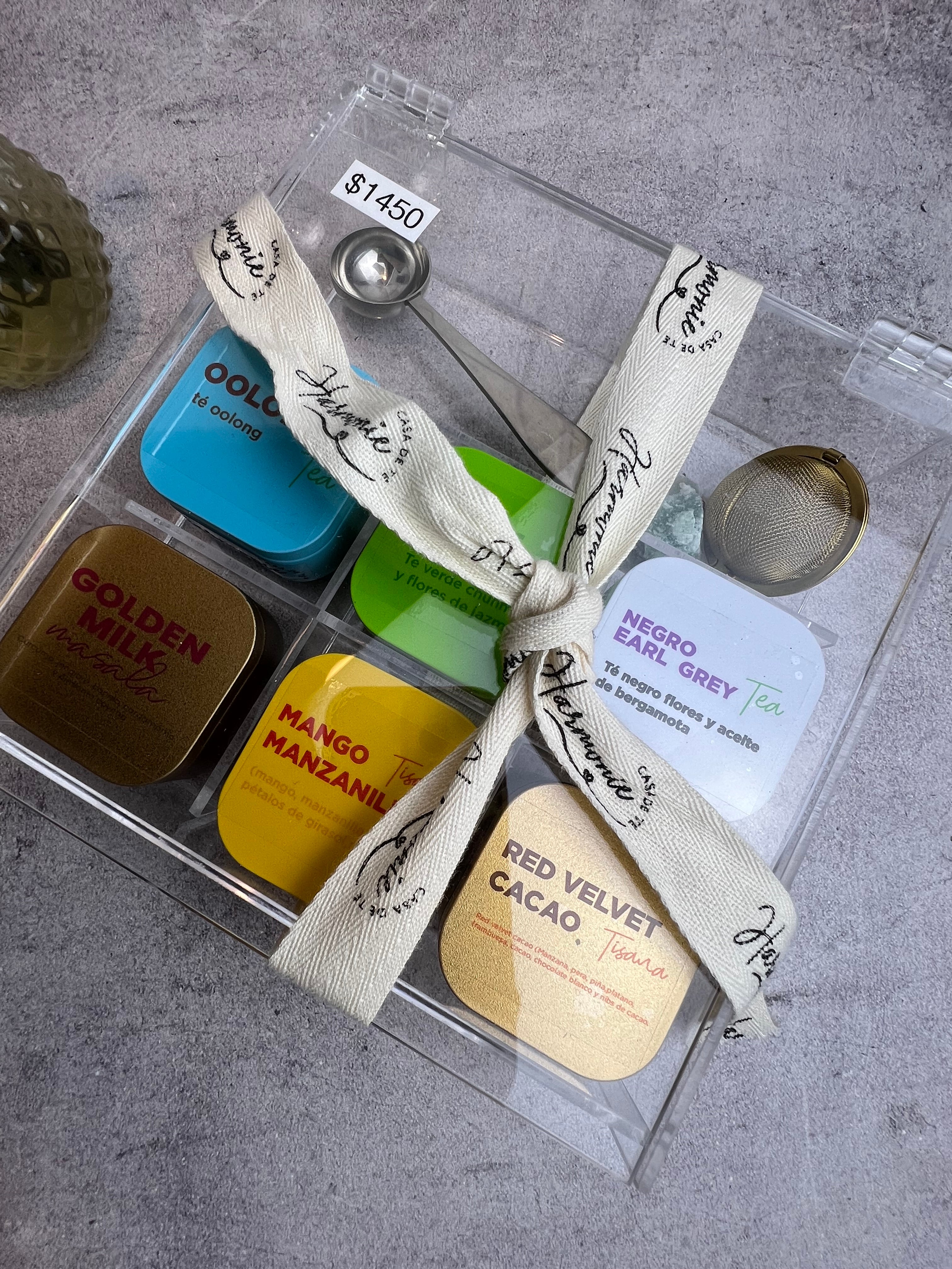 Cajita de mi corazón  con Mini Latas para Té | Exhibición • Regalo • Degustación