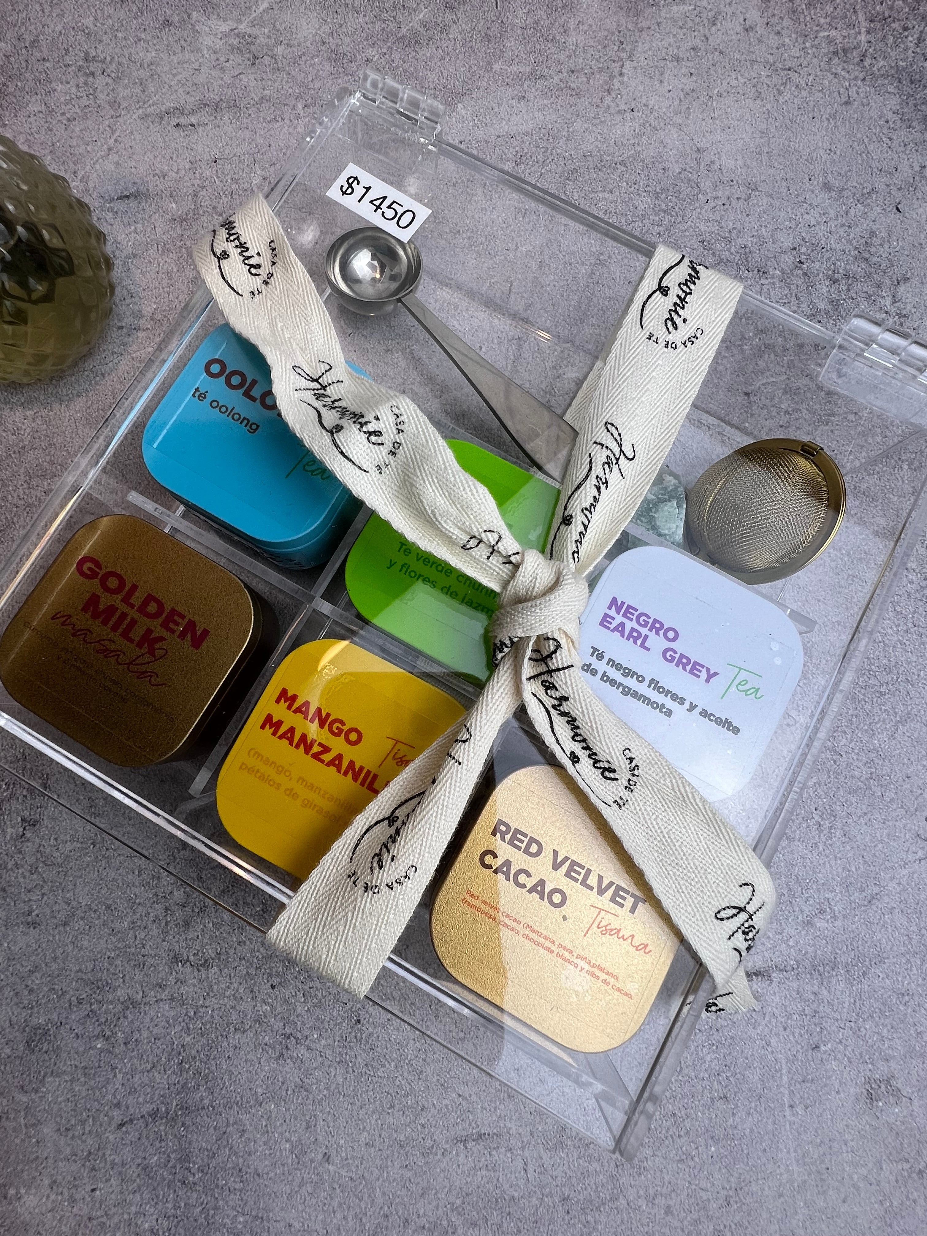 Cajita de mi corazón  con Mini Latas para Té | Exhibición • Regalo • Degustación